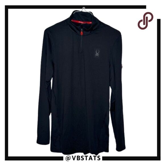 Spyder Active Men's Medium Black 1/4 Zip Athleisure Top - Picture 1 of 9